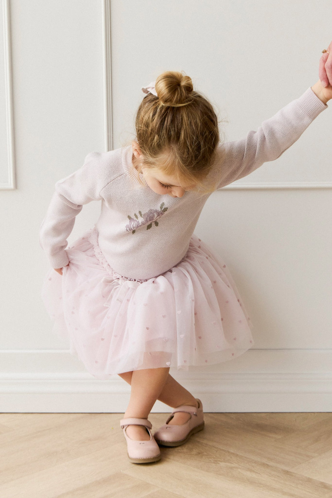 Lillian Jumper - Jacquard Gray Lilac Childrens Jumper from Jamie Kay Australia