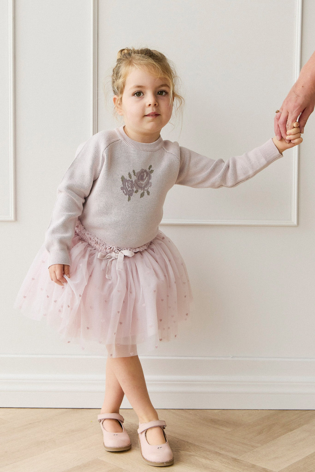 Lillian Jumper - Jacquard Gray Lilac Childrens Jumper from Jamie Kay Australia