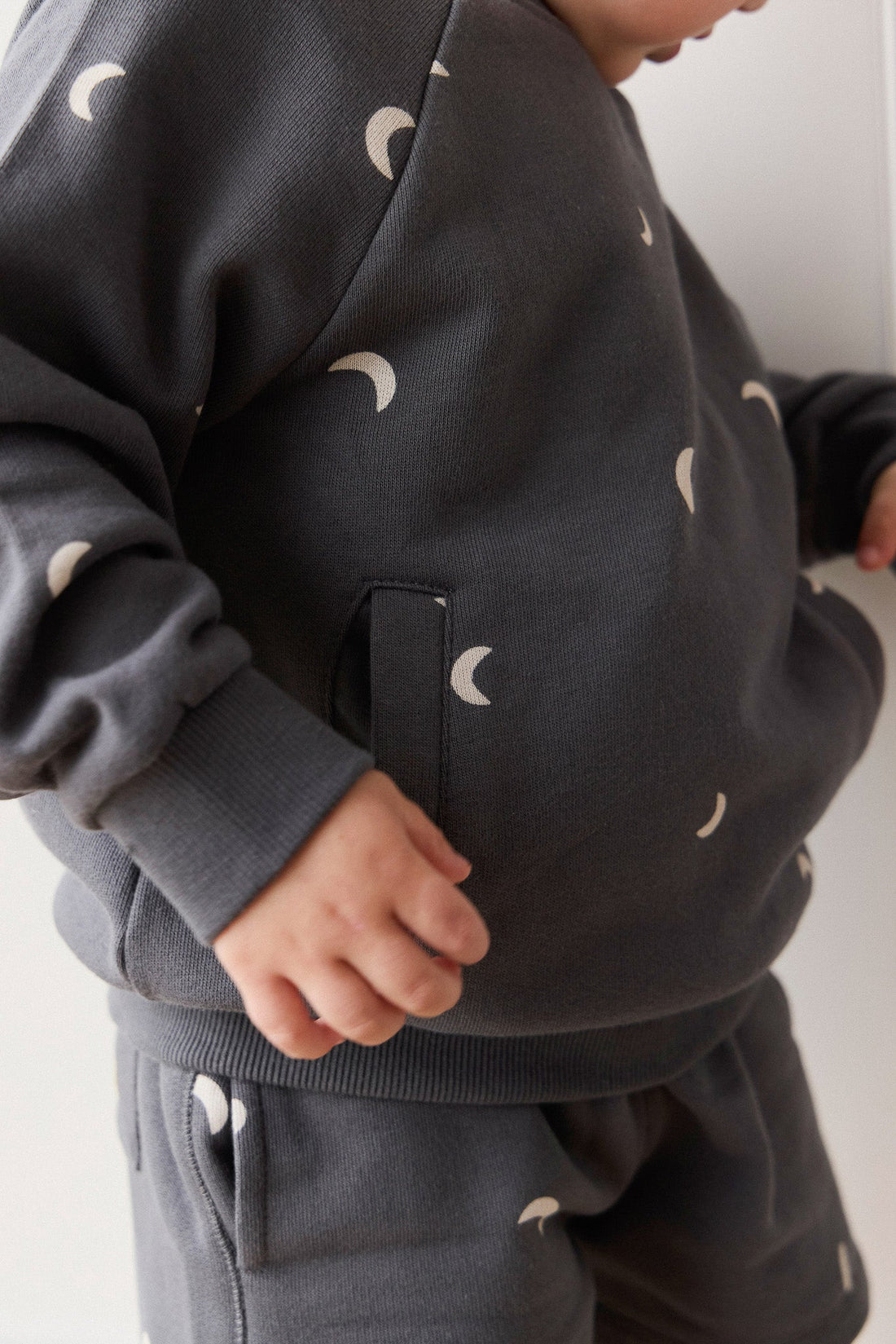 Organic Cotton Henry Sweatshirt - Crescent Moon Icelandic Childrens Top from Jamie Kay Australia