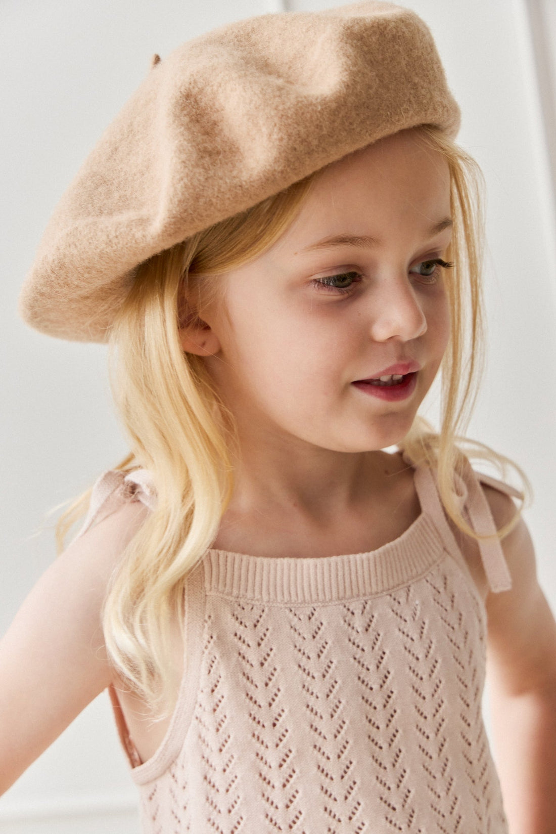 Aria Knitted Singlet - Dainty Pink Childrens Singlet from Jamie Kay Australia
