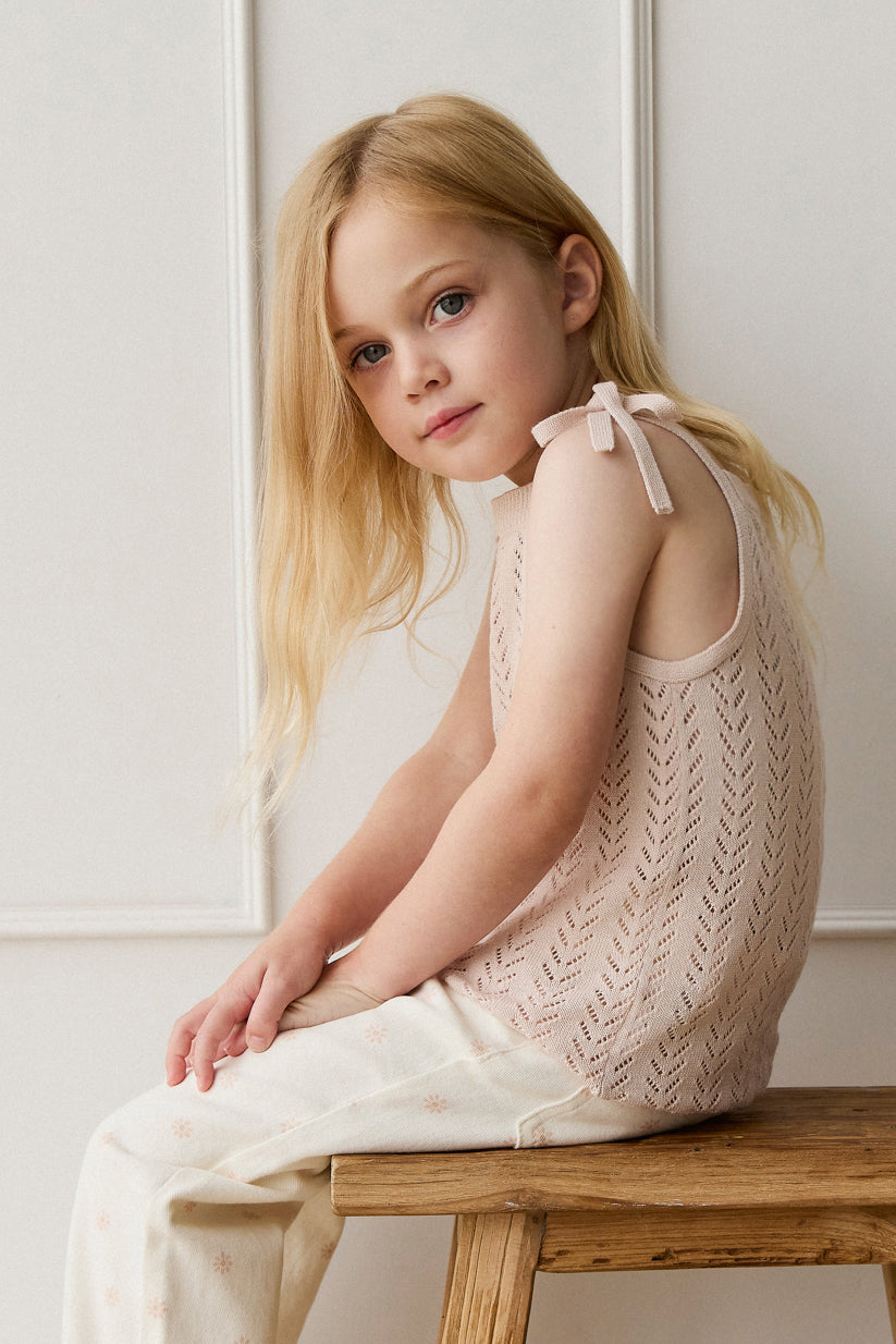 Aria Knitted Singlet - Dainty Pink Childrens Singlet from Jamie Kay Australia