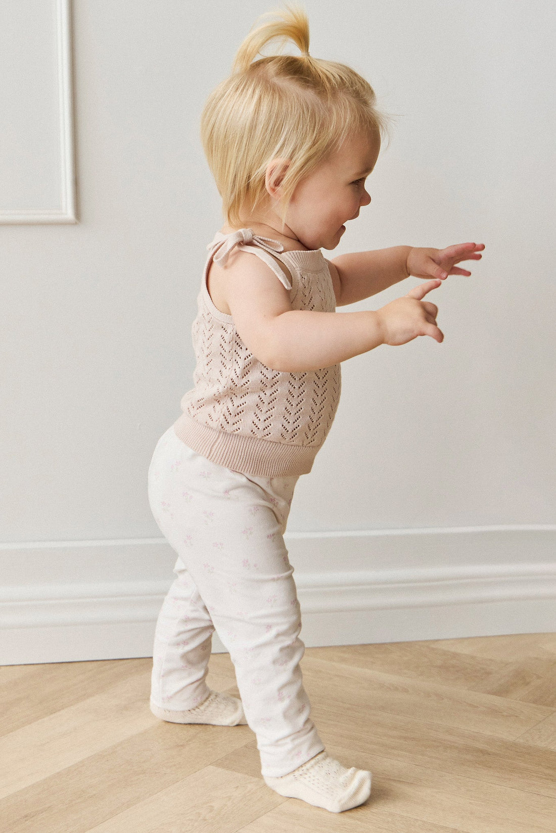 Organic Cotton Everyday Legging - Pauline Pink Childrens Legging from Jamie Kay Australia