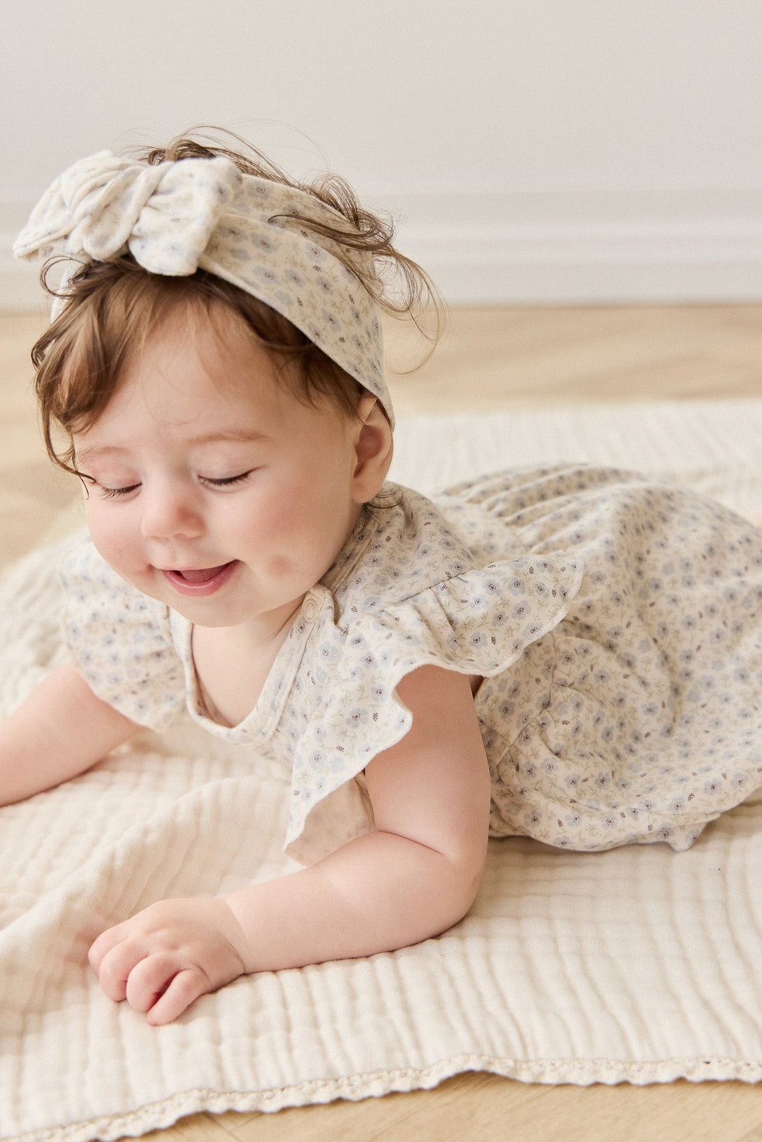 Organic Cotton Elianna Playsuit - Penelope Evening Haze Childrens Playsuit from Jamie Kay Australia