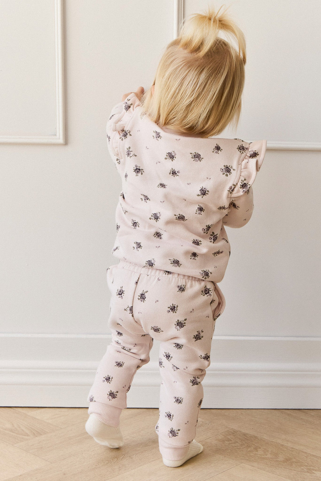 Organic Cotton Lilith Track Pant - Simone Sheer Pink Childrens Pant from Jamie Kay Australia