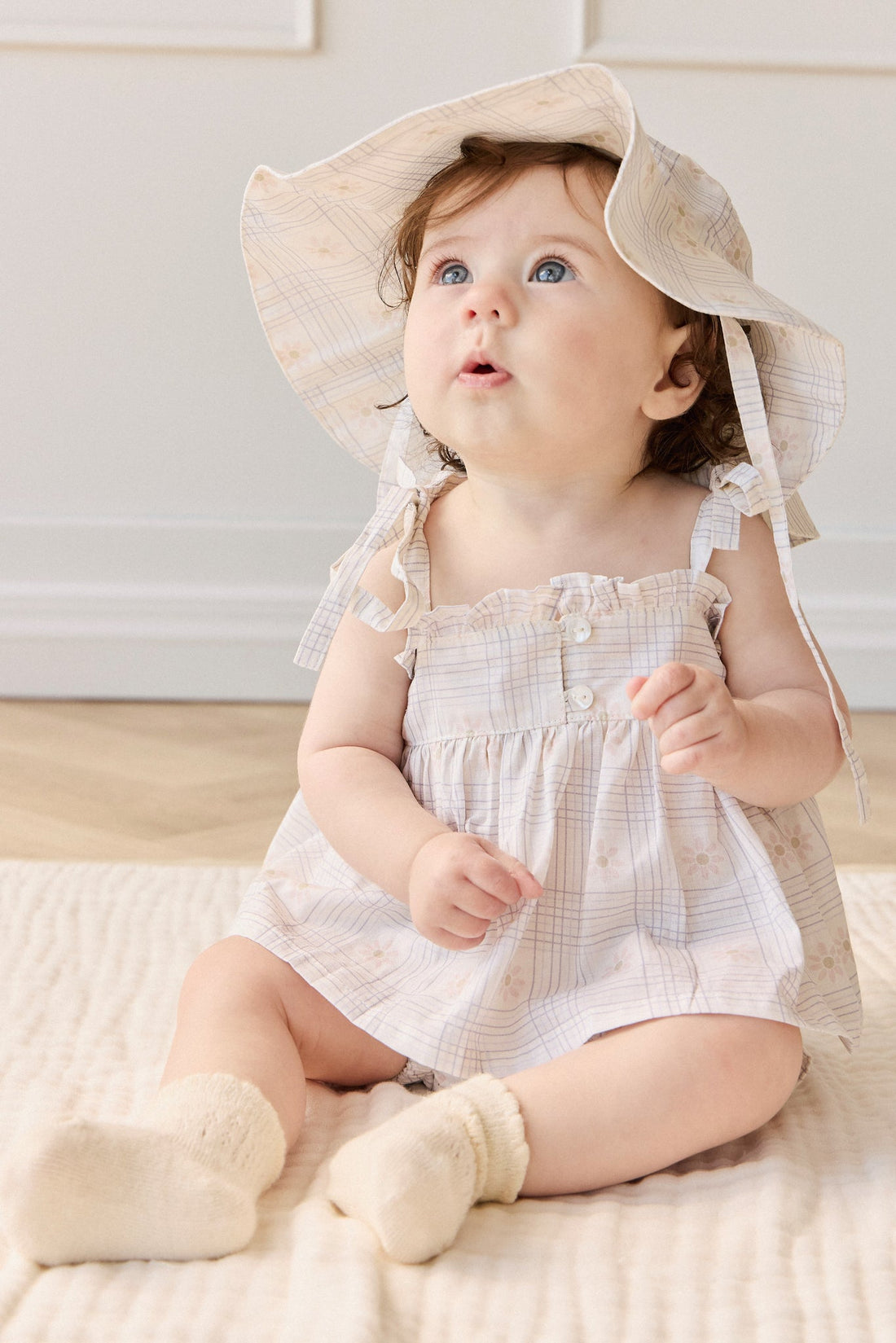 Organic Cotton Ariel Top - Marguerite Egret Childrens Top from Jamie Kay Australia