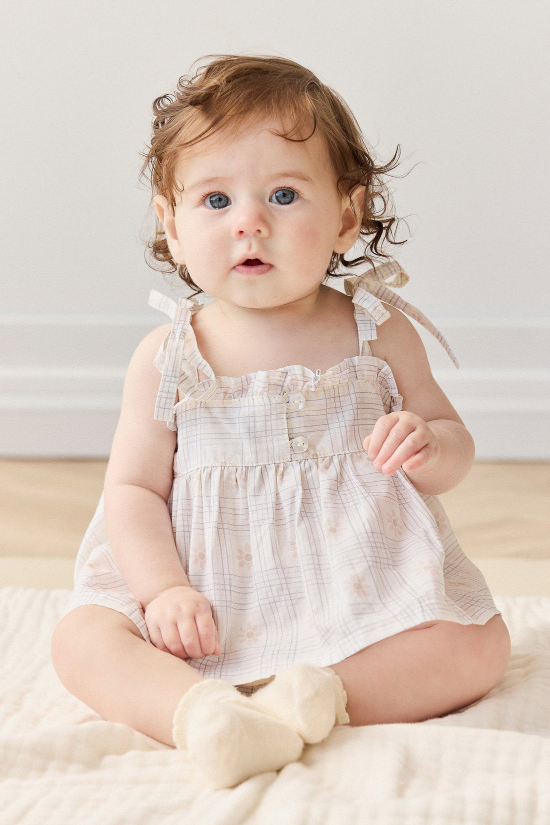 Organic Cotton Ariel Top - Marguerite Egret Childrens Top from Jamie Kay Australia