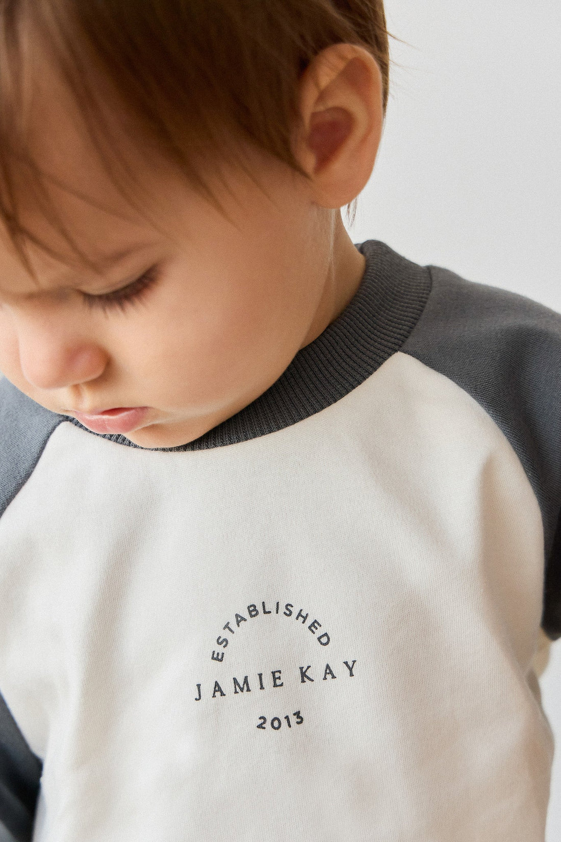 Pima Cotton Dax Tee - Tofu/Atlantic JK Established Childrens Top from Jamie Kay Australia