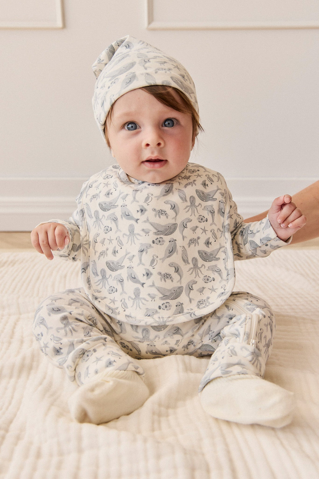 Organic Cotton Bib - Sea Life Childrens Bib from Jamie Kay Australia