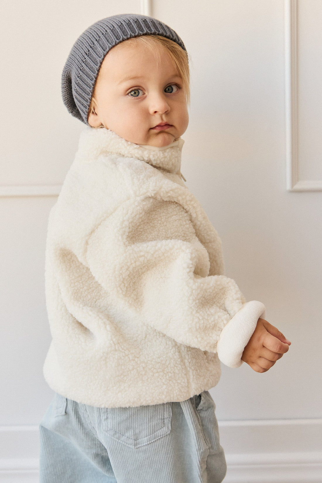 Henrik Zip Pullover - Natural Childrens Jacket from Jamie Kay Australia