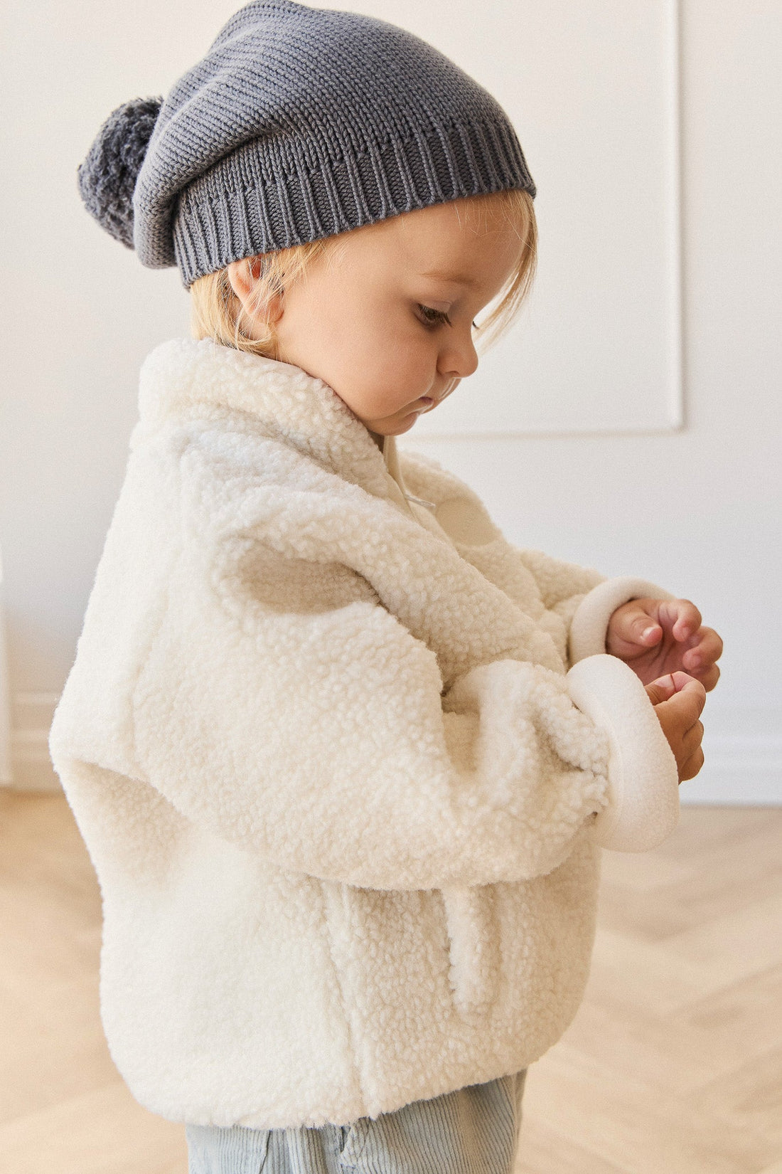 Henrik Zip Pullover - Natural Childrens Jacket from Jamie Kay Australia