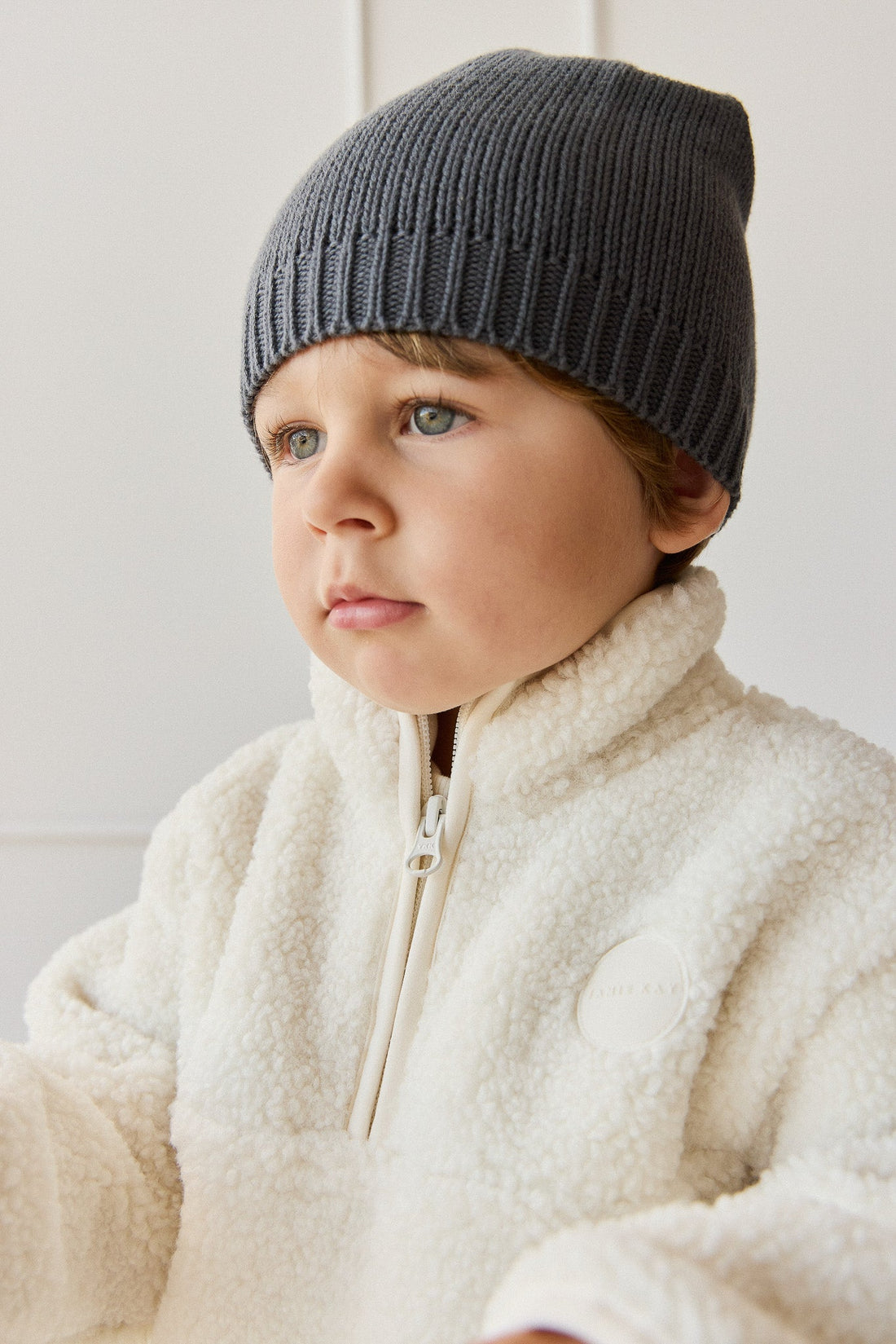 Henrik Zip Pullover - Natural Childrens Jacket from Jamie Kay Australia