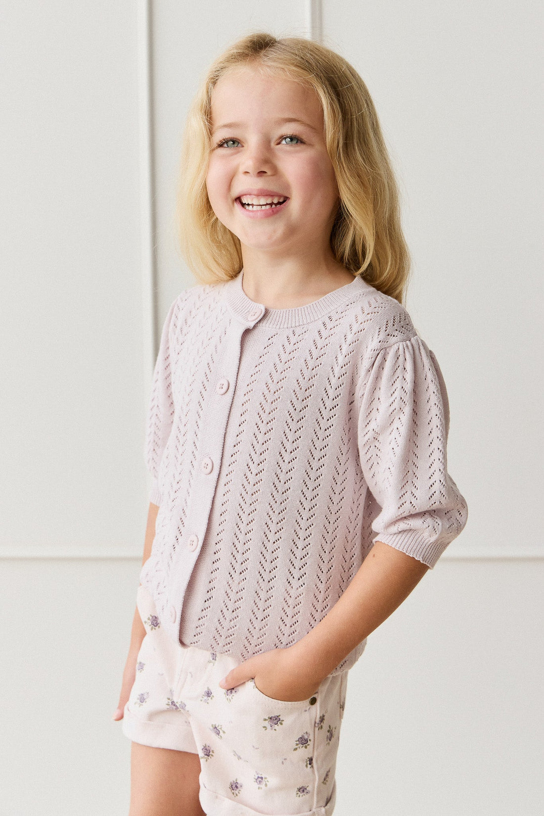 Aria Knitted Top - Pale Lilac Childrens Jumper from Jamie Kay Australia