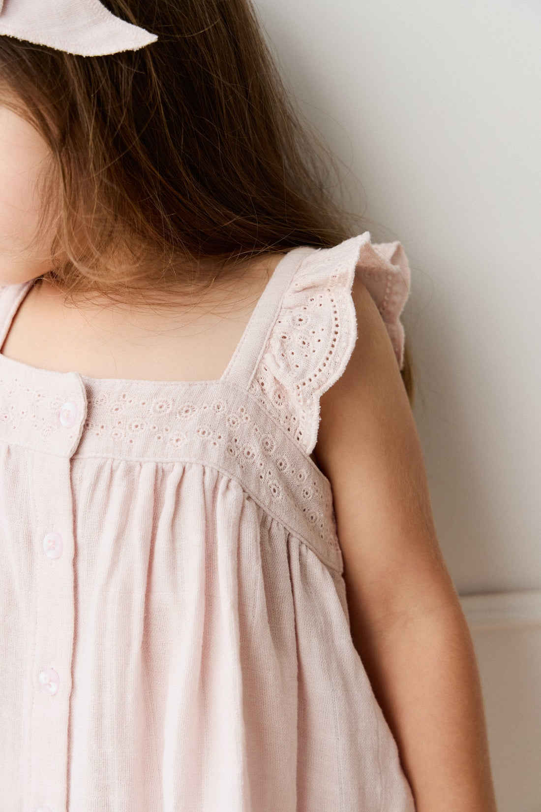 Organic Cotton Muslin Anja Top - Pale Lilac Childrens Top from Jamie Kay Australia