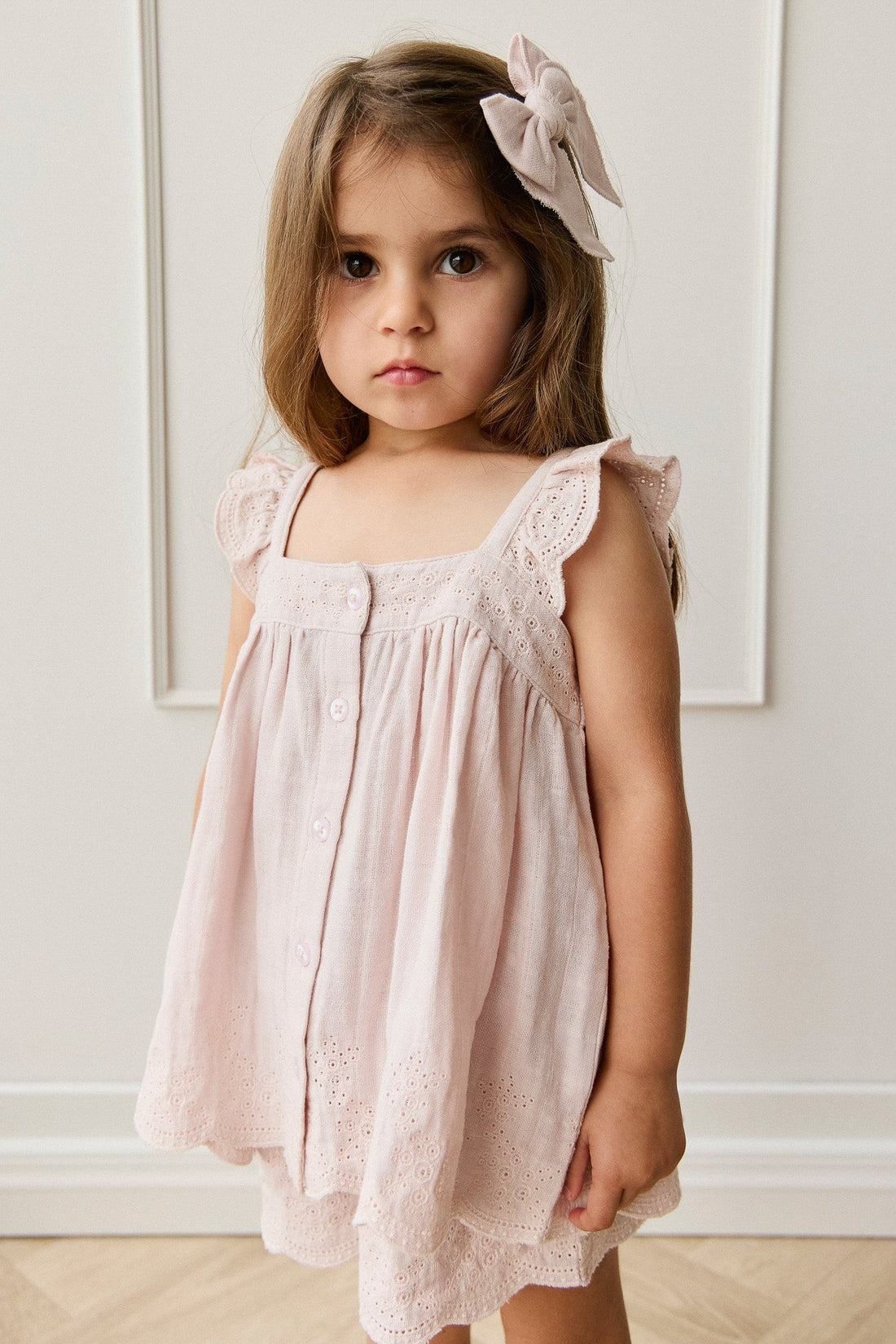 Organic Cotton Muslin Anja Top - Pale Lilac Childrens Top from Jamie Kay Australia