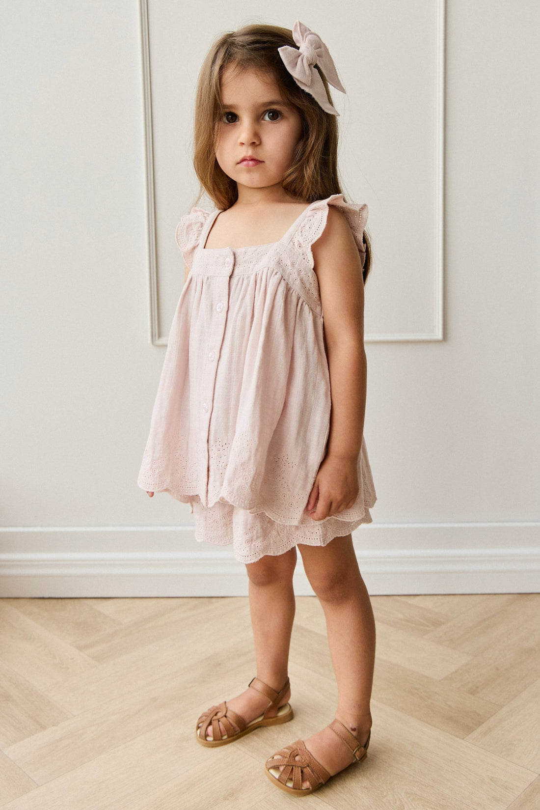 Organic Cotton Muslin Anja Short - Pale Lilac Childrens Short from Jamie Kay Australia