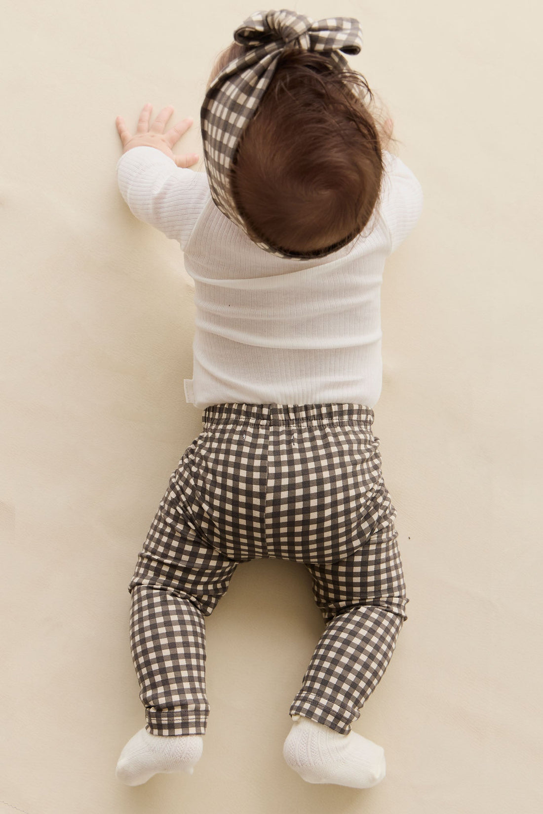 Organic Cotton Everyday Legging - Mini Gingham Bistre Childrens Legging from Jamie Kay Australia