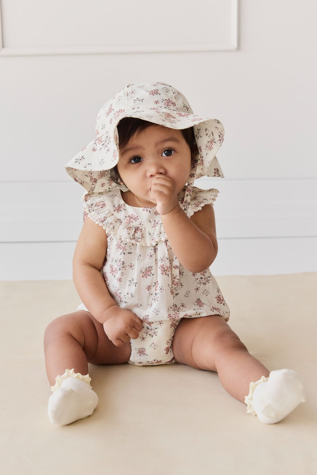 Organic Cotton Annabella Romper - Selena Blush Childrens Bodysuit from Jamie Kay Australia