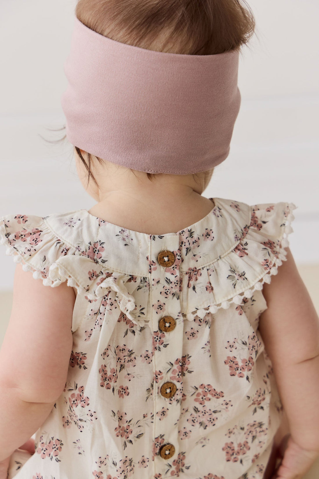 Organic Cotton Annabella Romper - Selena Blush Childrens Bodysuit from Jamie Kay Australia