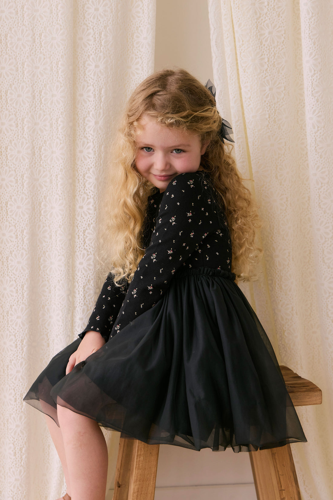 Anna Tulle Dress - Dina Ebony Childrens Dress from Jamie Kay Australia