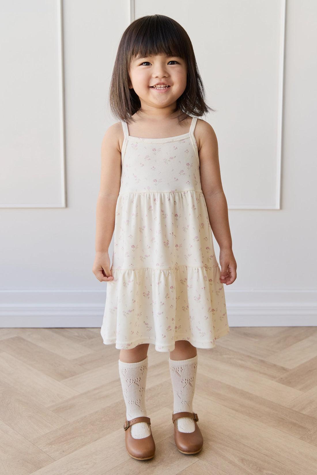 Organic Cotton Fine Rib Matilda Dress - Caroline Egret Childrens Dress from Jamie Kay Australia