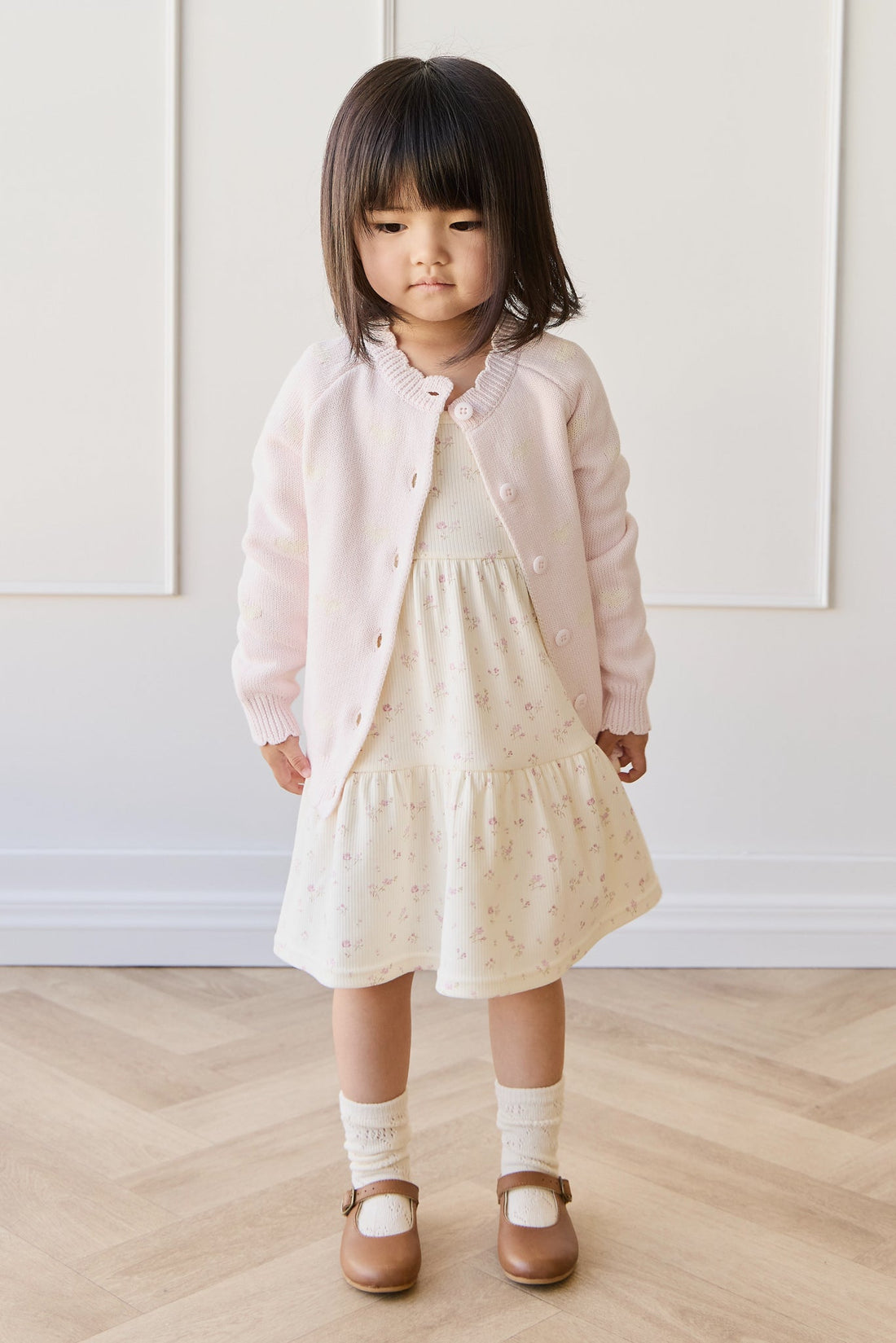 Organic Cotton Fine Rib Matilda Dress - Caroline Egret Childrens Dress from Jamie Kay Australia