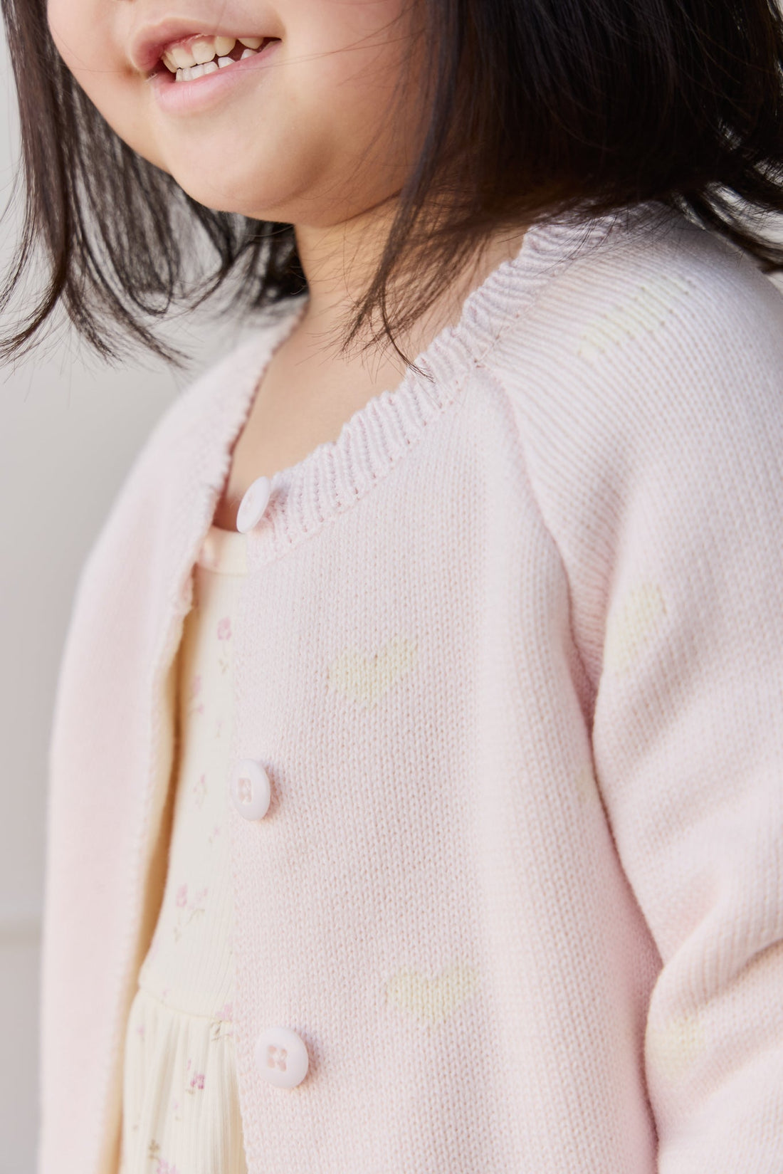 Anna Cardigan - Petite Heart Calcite Childrens Cardigan from Jamie Kay Australia