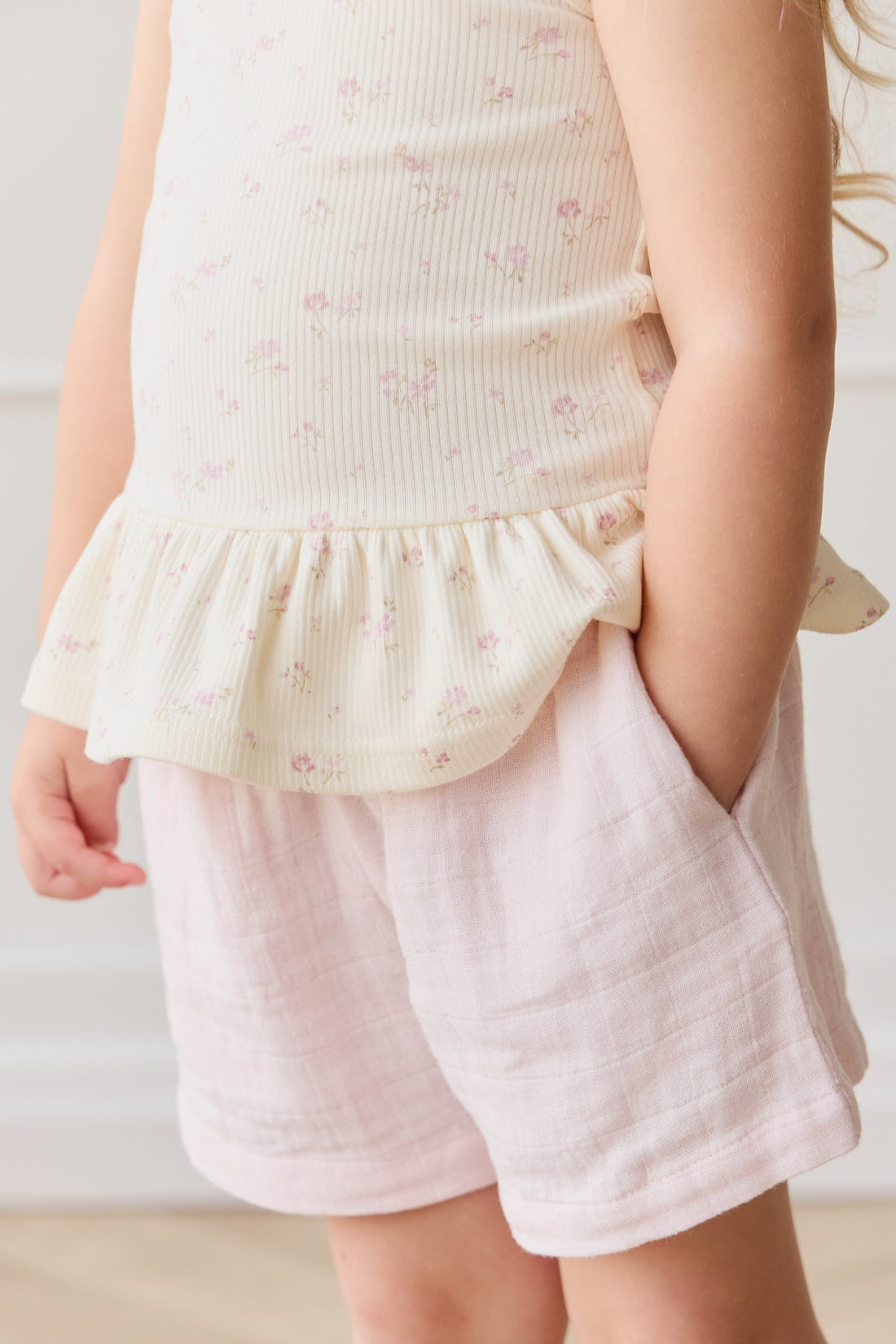 Organic Cotton Muslin Elodie Short - Cassia Childrens Short from Jamie Kay Australia