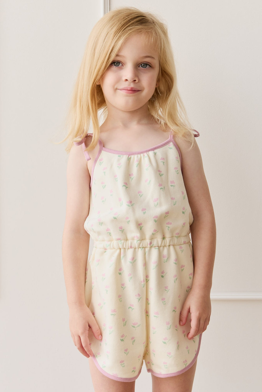 Organic Cotton Lilith Playsuit - Lila Pink Childrens Playsuit from Jamie Kay Australia