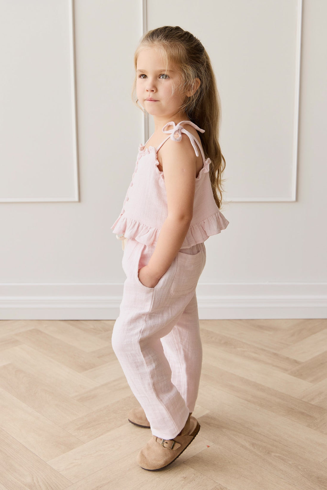 Organic Cotton Muslin Cordelia Pant - Cassia Childrens Pant from Jamie Kay Australia
