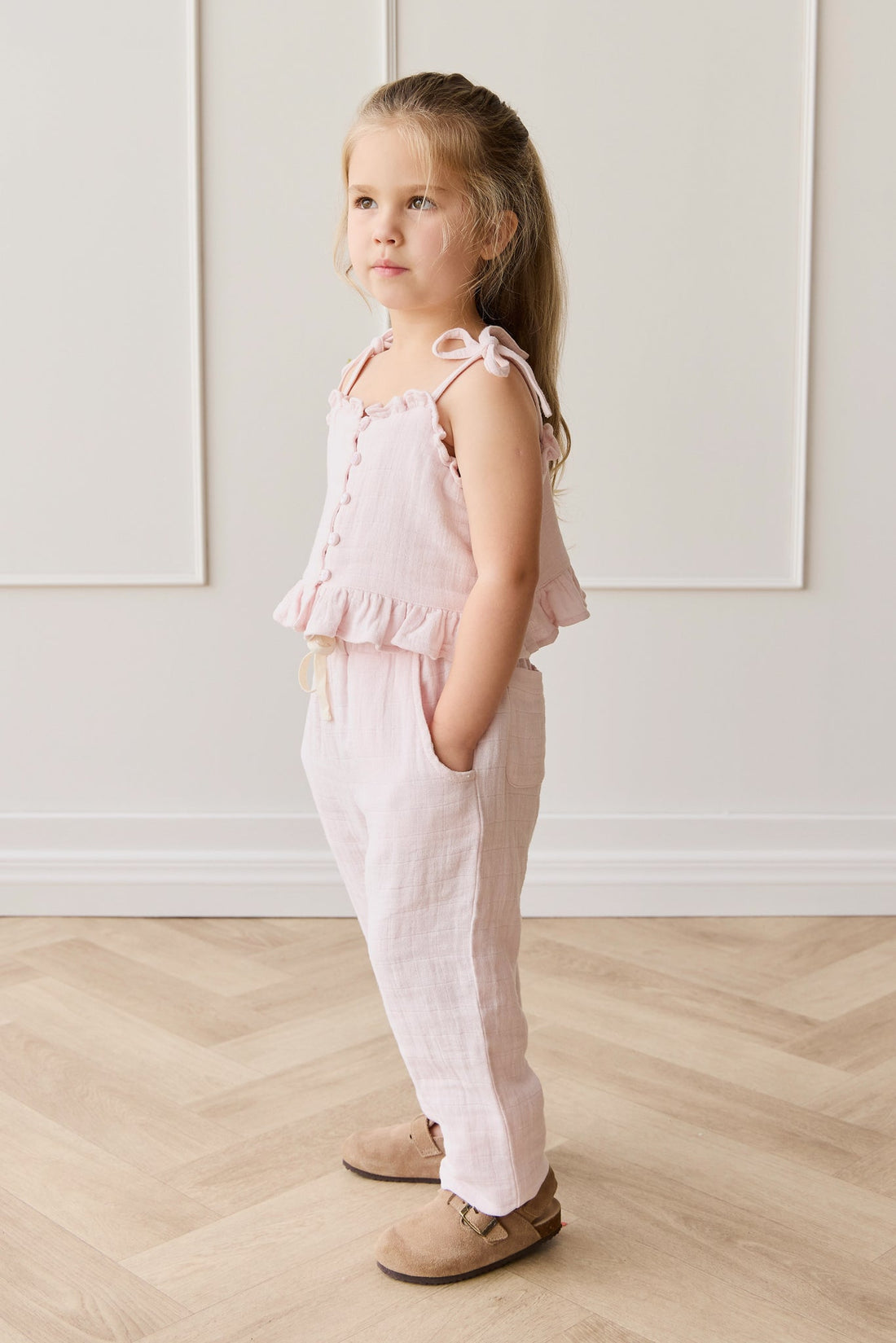 Organic Cotton Muslin Cordelia Pant - Cassia Childrens Pant from Jamie Kay Australia