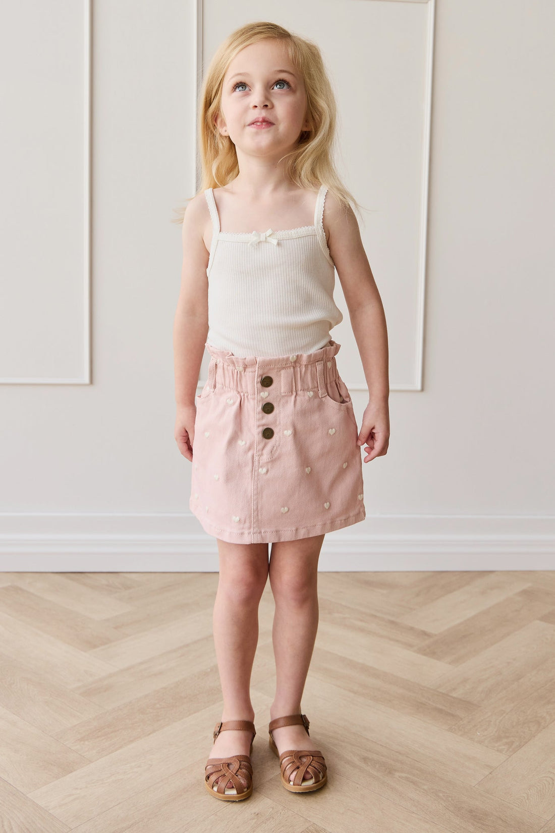 Briella Skirt - Petite Heart Peach Childrens Skirt from Jamie Kay Australia