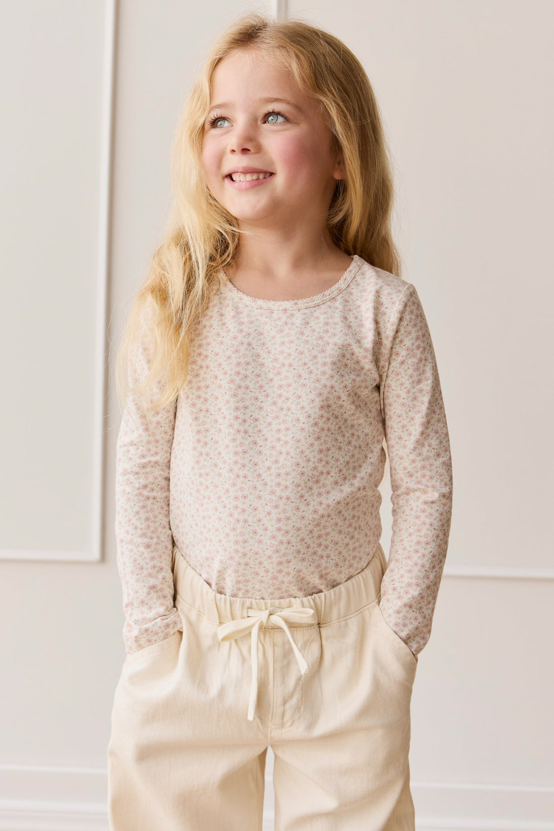 Organic Cotton Long Sleeve Top - Penelope Rose Small Childrens Top from Jamie Kay Australia