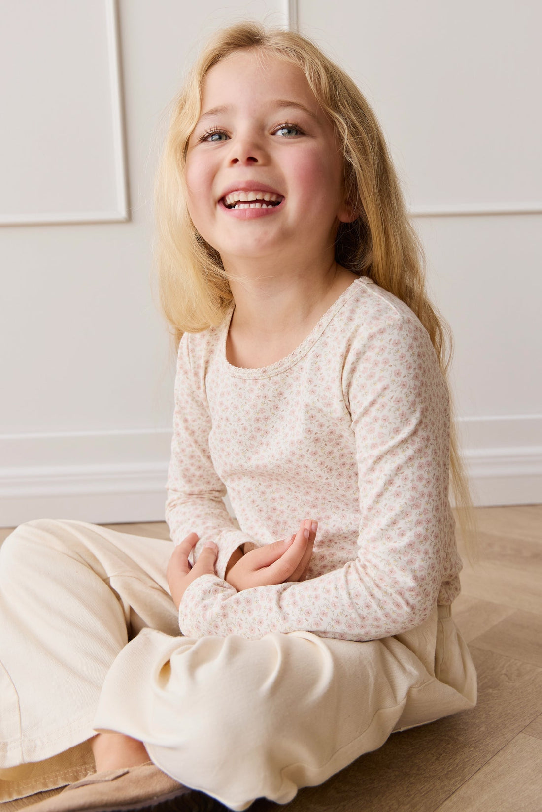 Organic Cotton Long Sleeve Top - Penelope Rose Small Childrens Top from Jamie Kay Australia