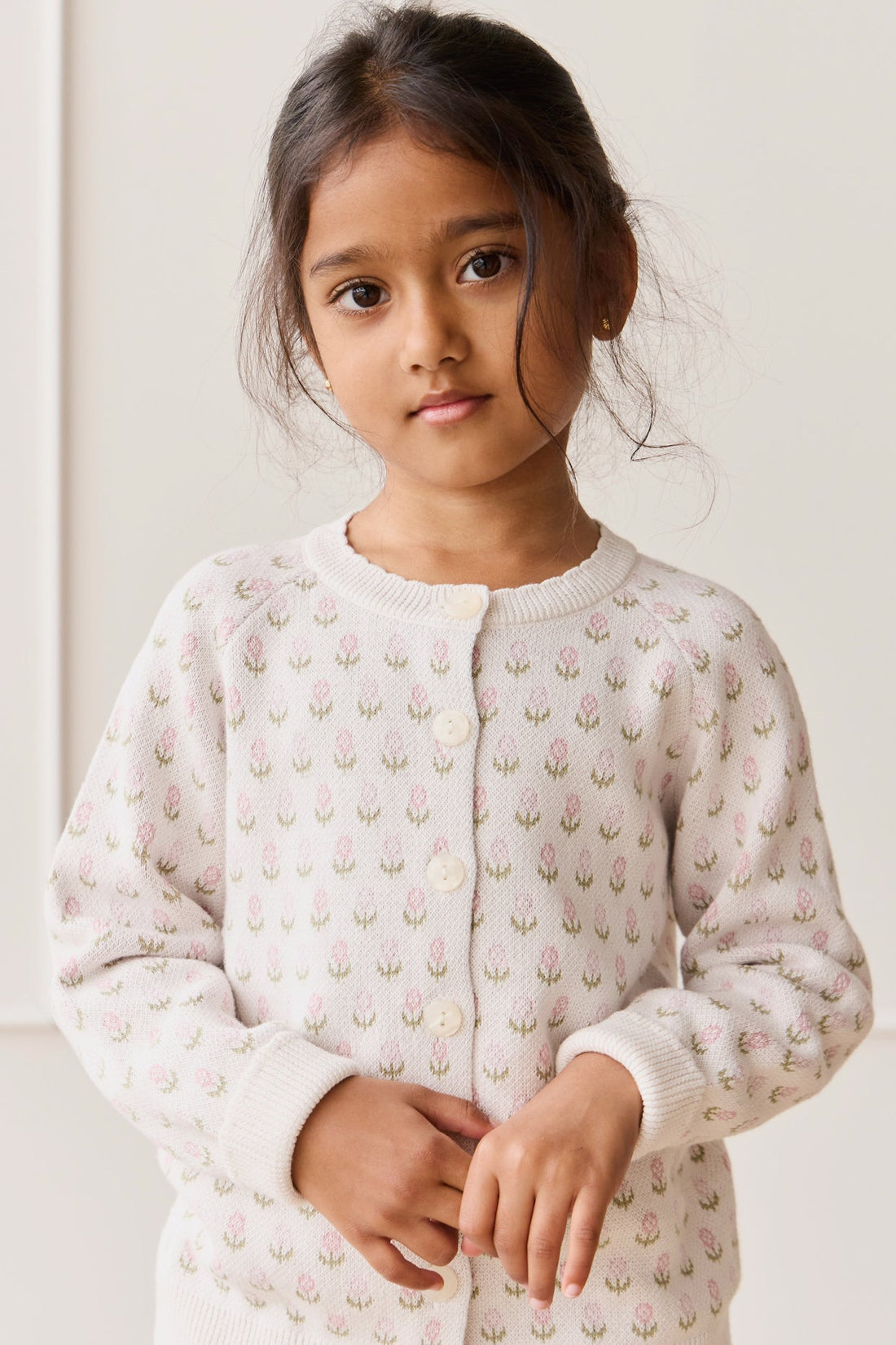 Olivia Cardigan - Olivia Jacquard Slightly Pink Childrens Cardigan from Jamie Kay Australia