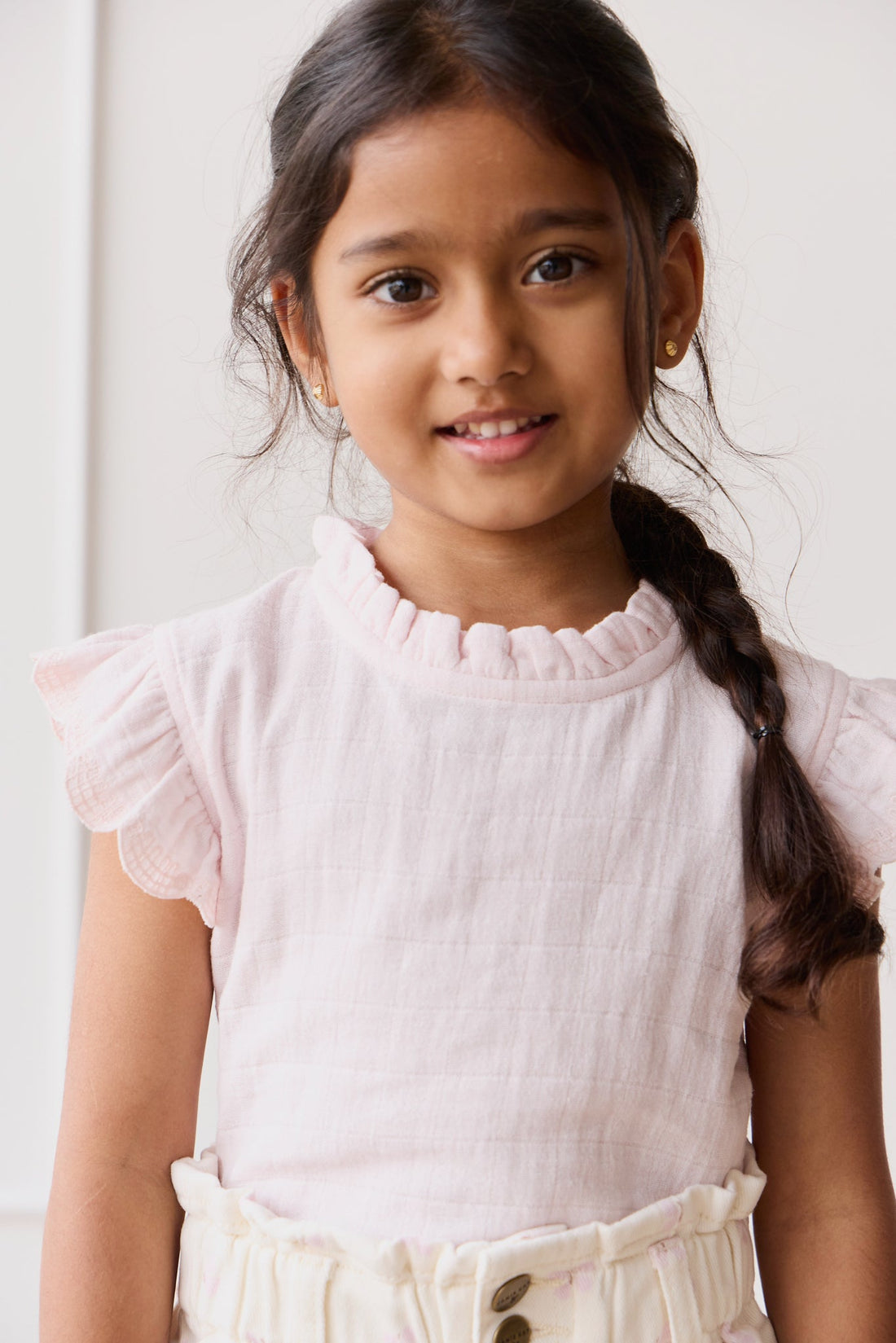 Organic Cotton Muslin Edith Top - Cassia Childrens Top from Jamie Kay Australia