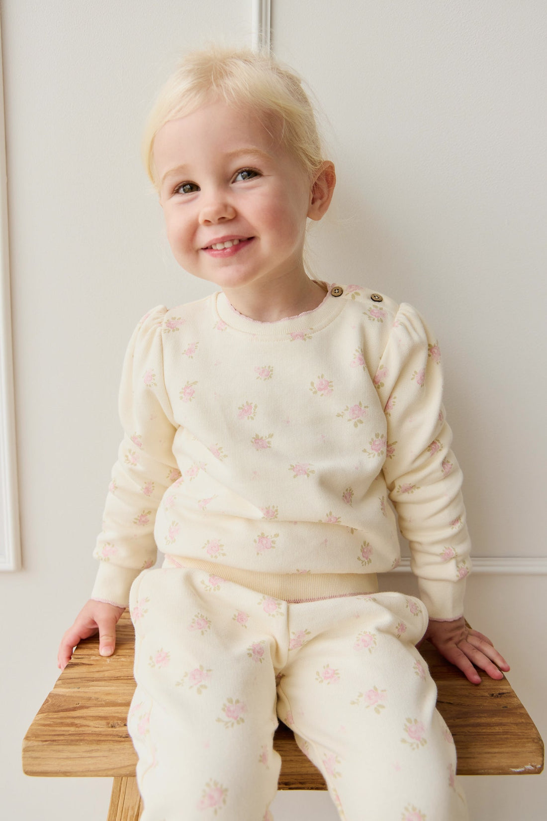 Organic Cotton Monroe Sweatshirt - Simone Egret Childrens Sweatshirting from Jamie Kay Australia