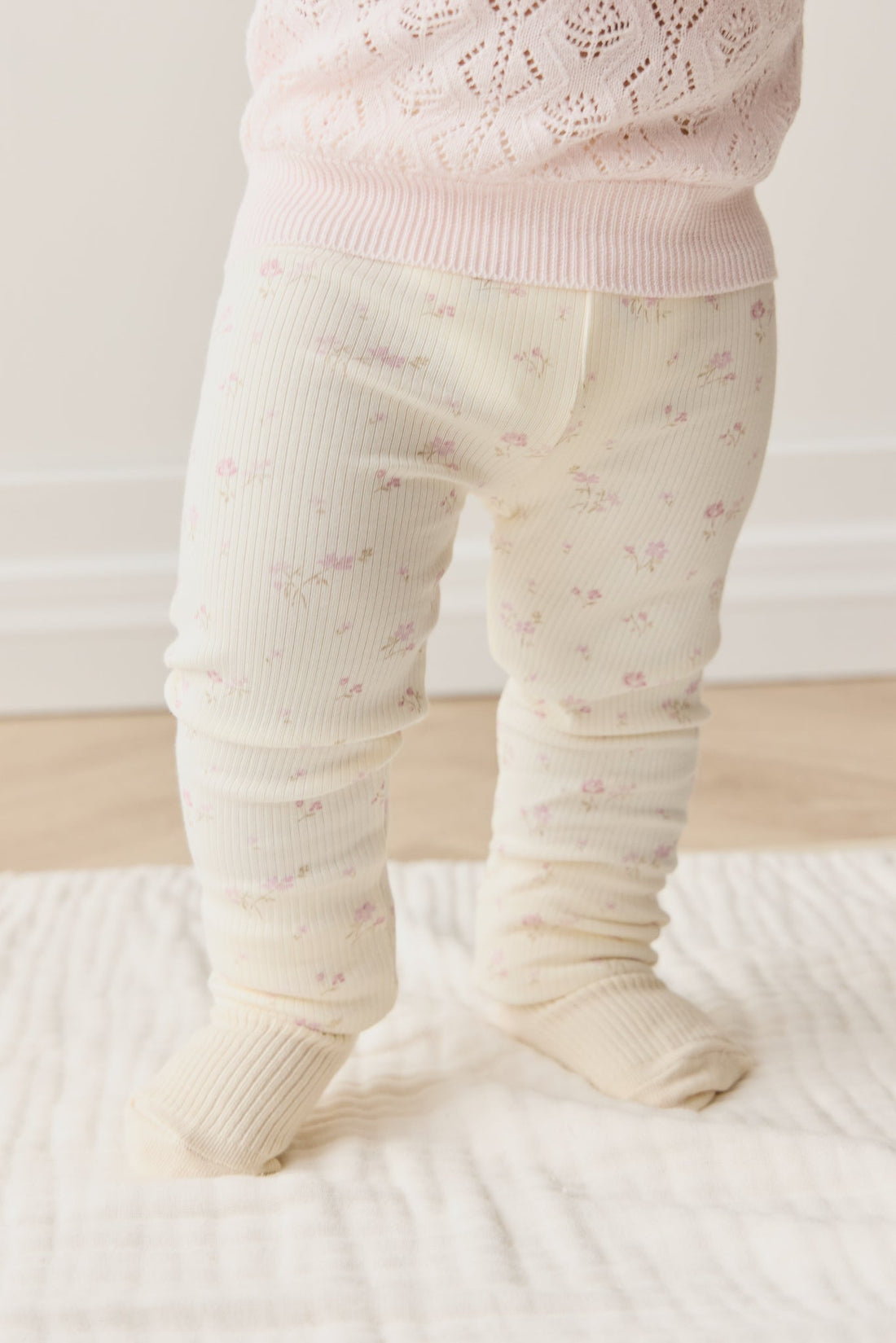 Organic Cotton Fine Rib Everyday Legging - Caroline Egret Childrens Legging from Jamie Kay Australia