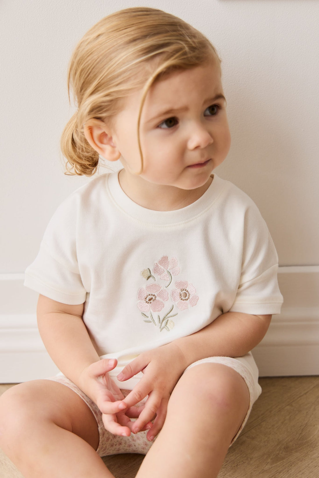 Pima Cotton Mimi Top - Parchment Penelope Rose Quartz Childrens Top from Jamie Kay Australia