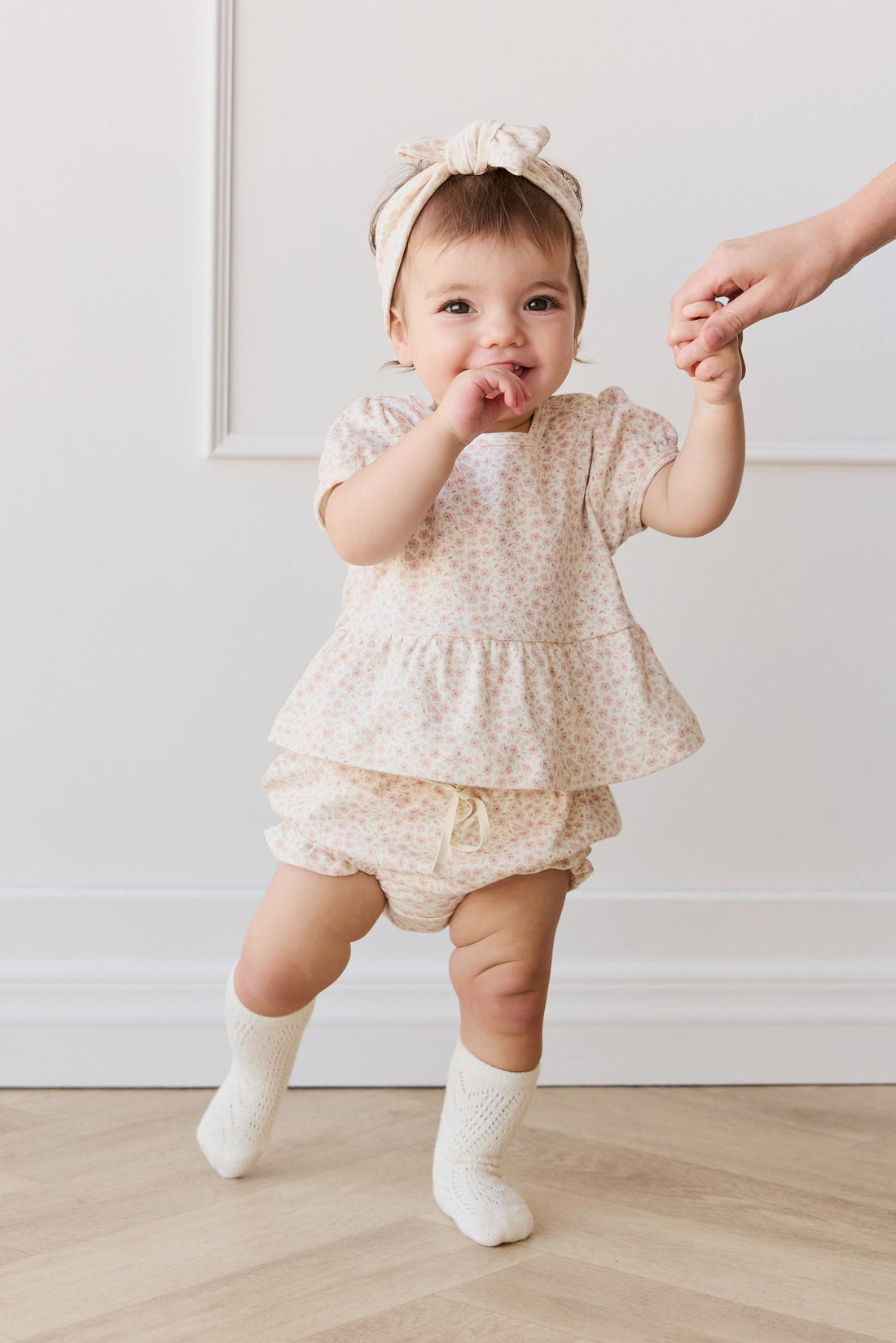 Organic Cotton Frill Bloomer - Penelope Rose Small Childrens Playsuit from Jamie Kay Australia