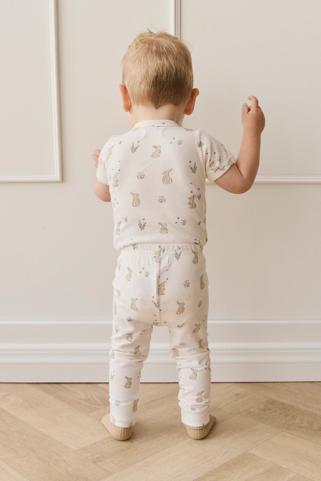 Organic Cotton Hudson Short Sleeve Bodysuit - Lapin Jardin Childrens Bodysuit from Jamie Kay Australia