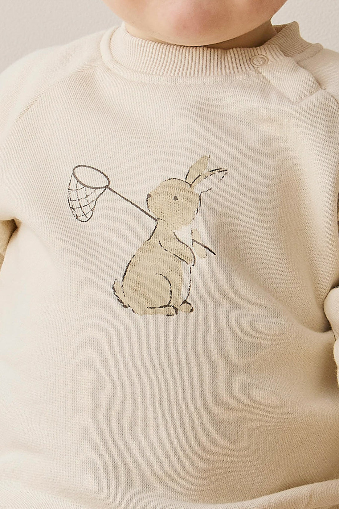Organic Cotton Flynn Sweatshirt - Oat Lapin Jardin Childrens Sweatshirting from Jamie Kay Australia