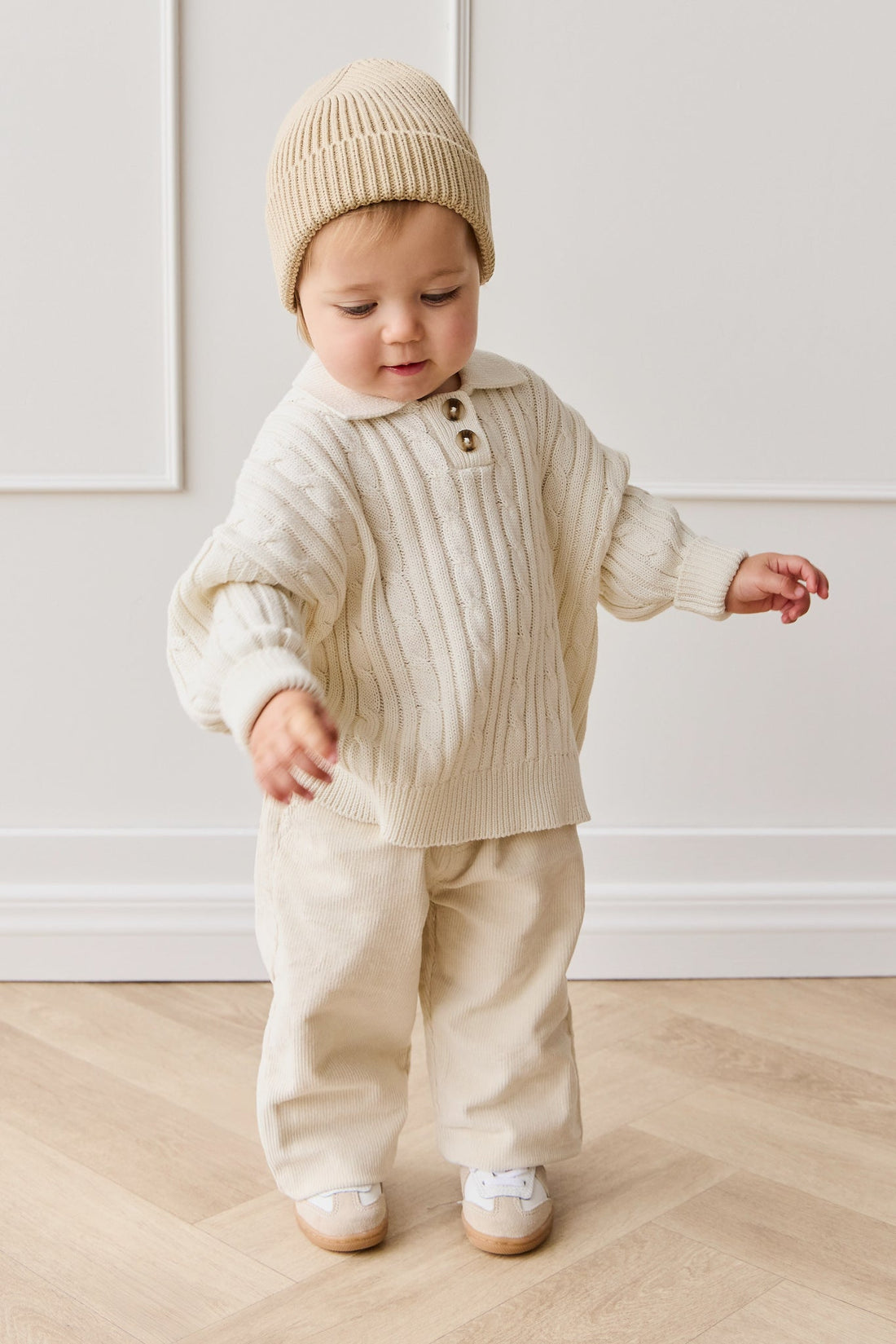Wade Knitted Jumper - Cloud Childrens Hat from Jamie Kay Australia