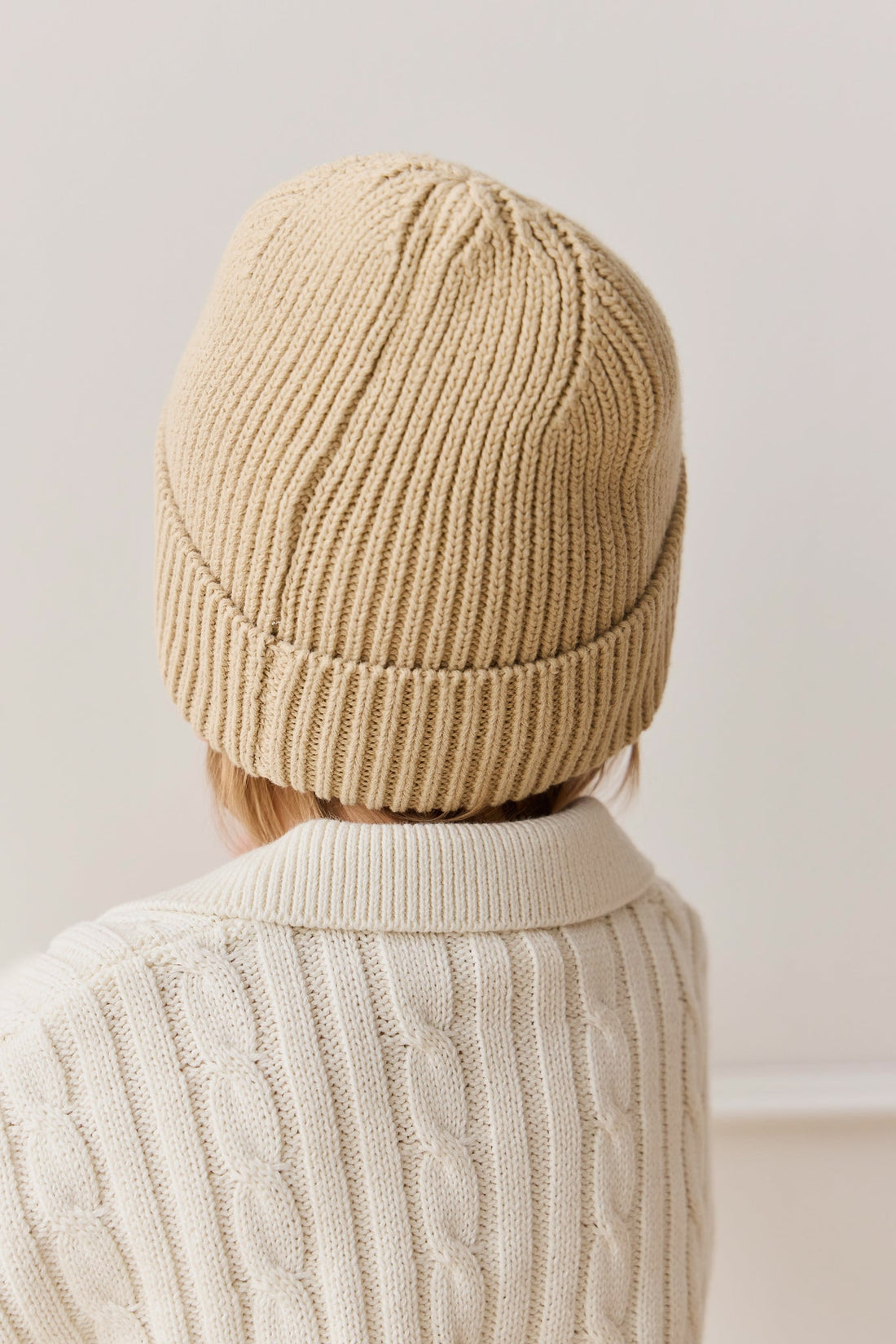 Leon Knitted Beanie - Hay Childrens Hat from Jamie Kay Australia