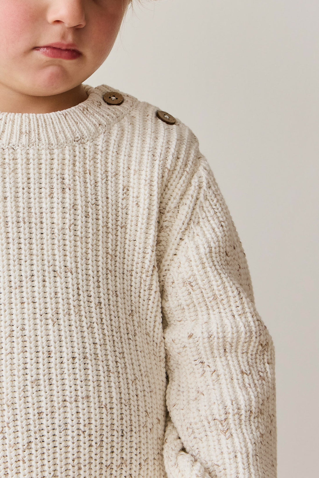 Harry Knit Jumper - Oatmeal Hay Fleck Childrens Jumper from Jamie Kay Australia