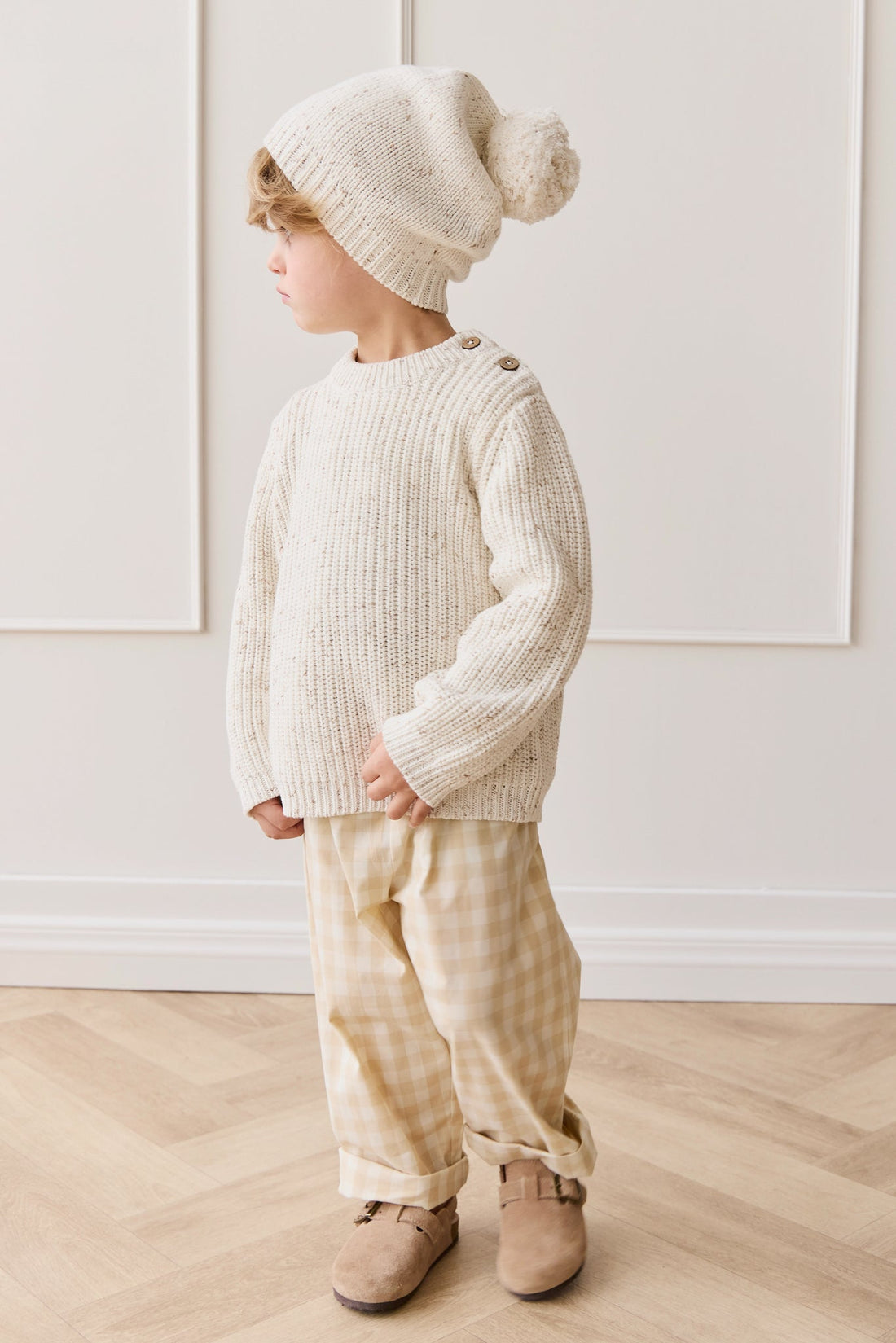 Harry Knit Jumper - Oatmeal Hay Fleck Childrens Jumper from Jamie Kay Australia
