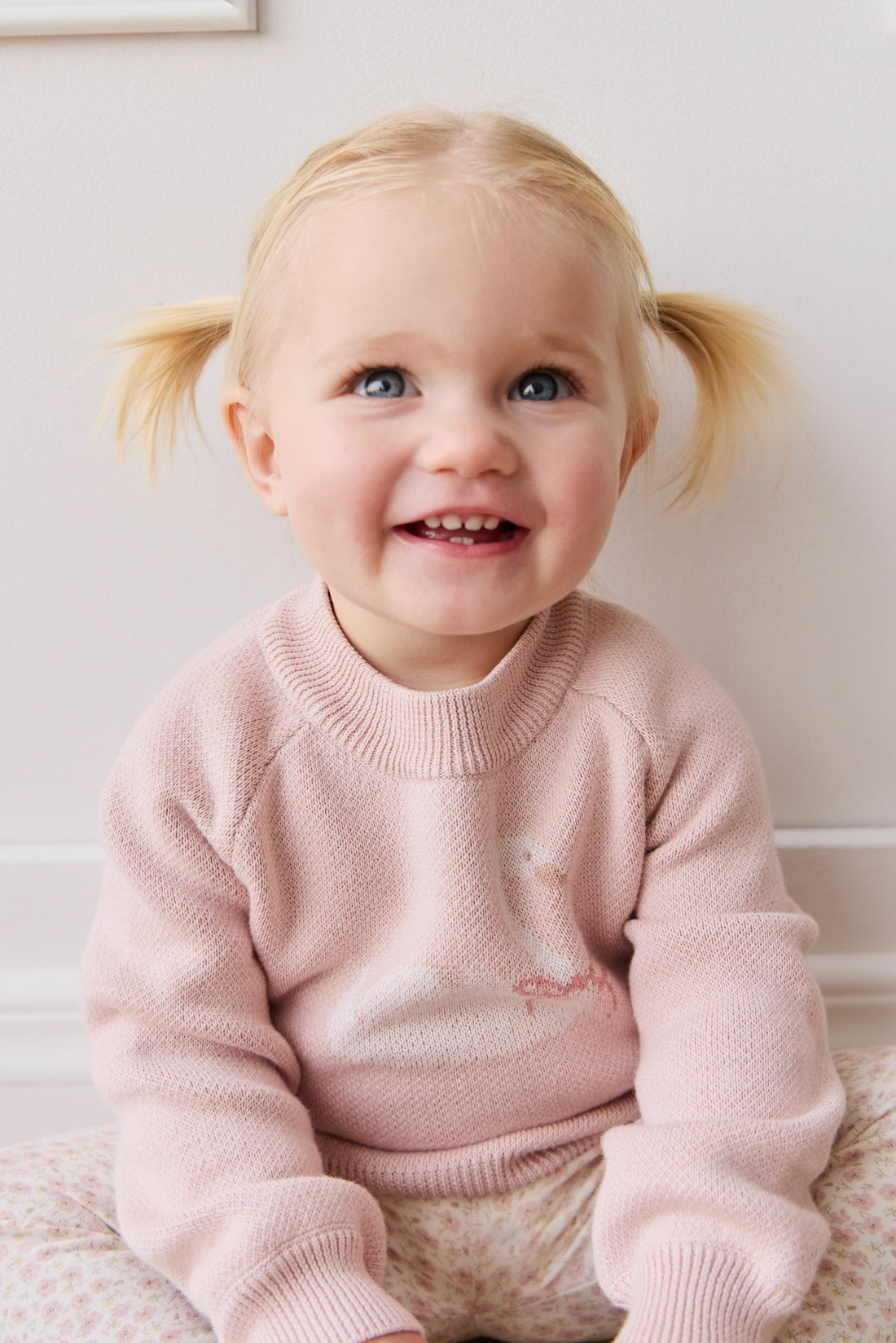 Lucinda Jumper - Swan Peach Whip Childrens Jumper from Jamie Kay Australia