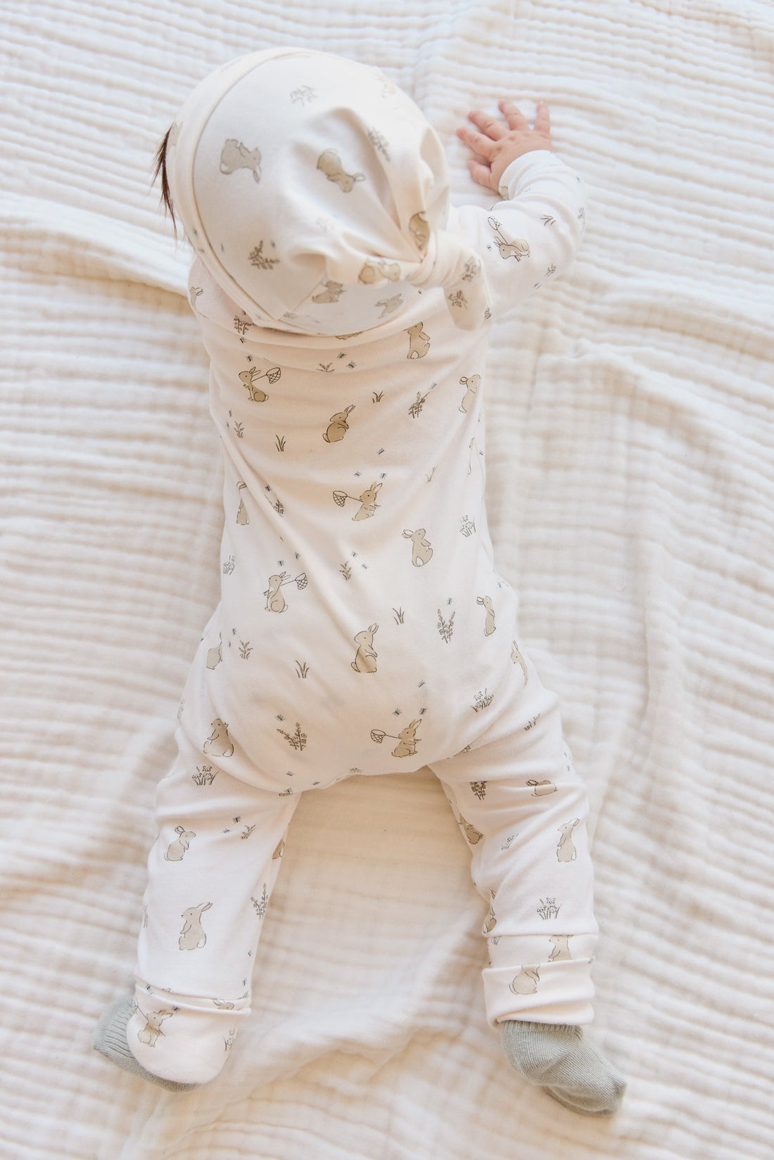 Organic Cotton Reese Zip Onepiece - Lapin Jardin Childrens Onepiece from Jamie Kay Australia