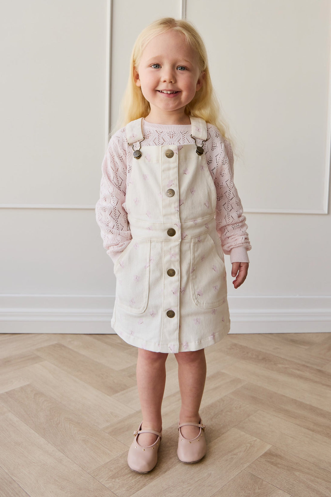 Vintage Overall Dress - Parchment Jamie's Atrium Childrens Overall from Jamie Kay Australia