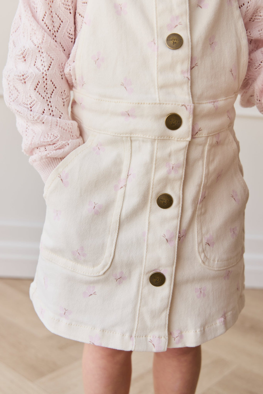 Vintage Overall Dress - Parchment Jamie's Atrium Childrens Overall from Jamie Kay Australia