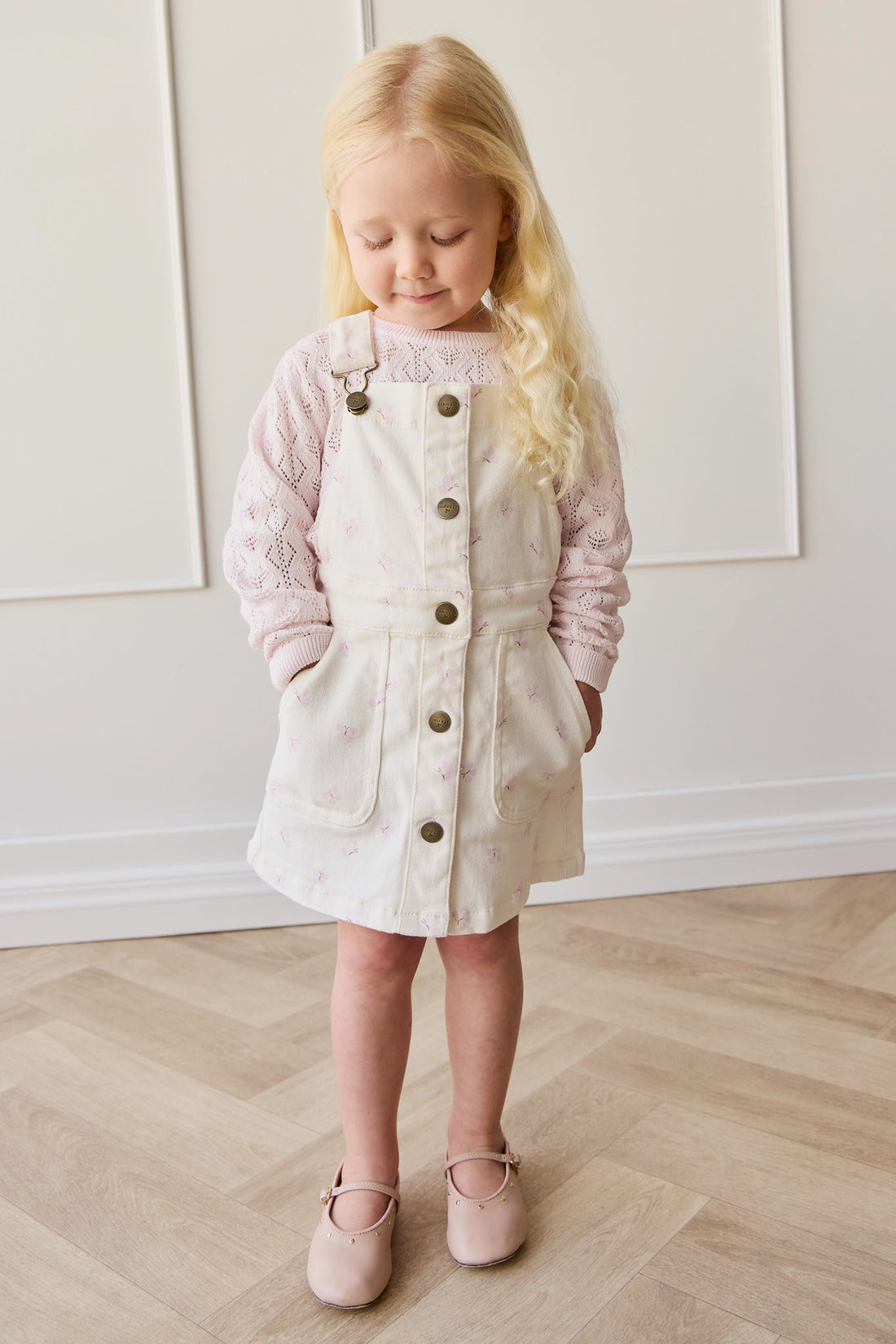 Vintage Overall Dress - Parchment Jamie's Atrium Childrens Overall from Jamie Kay Australia